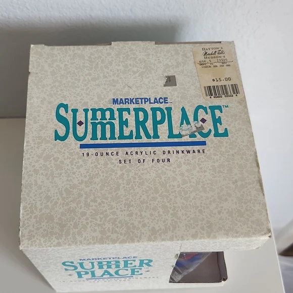 New Old Stock! - 1989 Summer Place Acrylic Drinkware